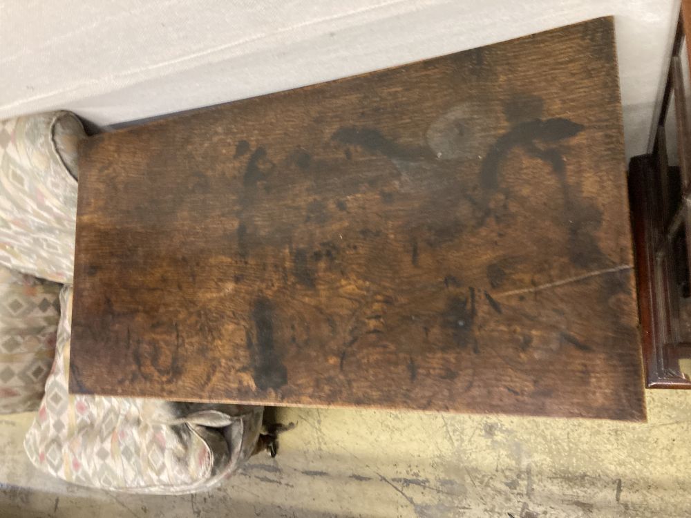 A 19th century Continental oak side table, width 89cm depth 46cm height 73cm